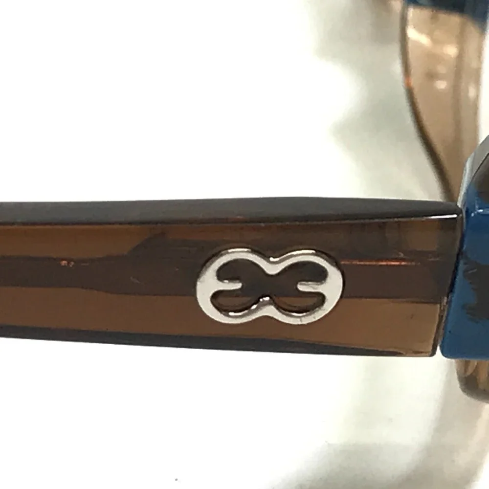 ESCADA Eyeglasses Frames VES 018L COL.6CF Clear Brown Blue Oval Logos 52-15-140